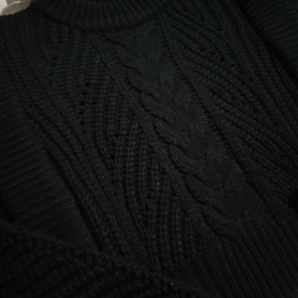 NWT English Factory Knitted Cropped Sweater Black Ladies Large NEW WITH TAGS - Picture 6 of 8